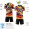 Custom Graffiti Pattern Black Yellow Blue-Red Colombia Brush Stroke Halftone Dot Pattern Sublimation Soccer Uniform Jersey