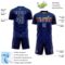 Custom Royal Navy Yellow-Red Colombia Horizontal Stripes Geometric Aztec Tribal Pattern Sublimation Soccer Uniform Jersey