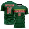 Custom Green Red Yellow-White Colombia Horizontal Stripes Geometric Aztec Tribal Pattern Sublimation Soccer Uniform Jersey