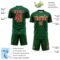 Custom Green Red Yellow-White Colombia Horizontal Stripes Geometric Aztec Tribal Pattern Sublimation Soccer Uniform Jersey