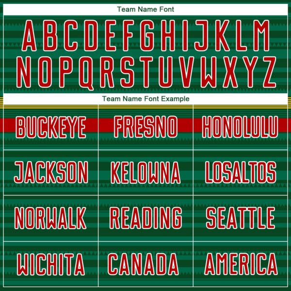 Custom Green Red Yellow-White Colombia Horizontal Stripes Geometric Aztec Tribal Pattern Sublimation Soccer Uniform Jersey