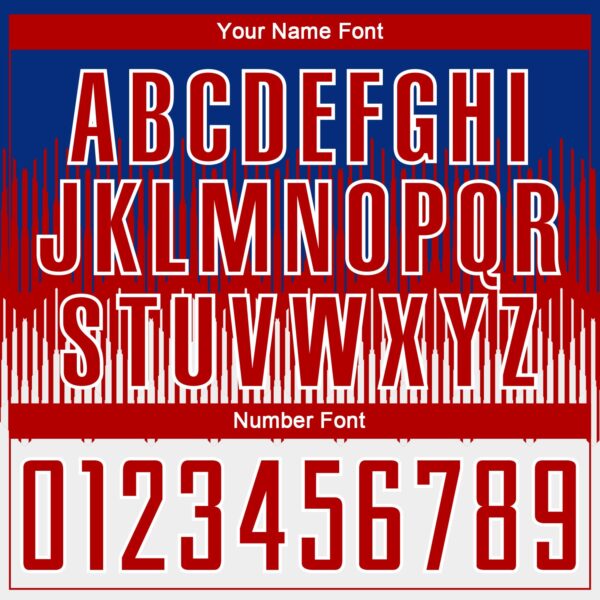 Custom Royal Red-White Colombia Gradient Lines Sublimation Soccer Uniform Jersey