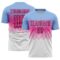 Custom Light Blue Pink Black-White Colombia Gradient Lines Sublimation Soccer Uniform Jersey