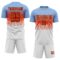 Custom Light Blue Orange Black-White Colombia Gradient Lines Sublimation Soccer Uniform Jersey