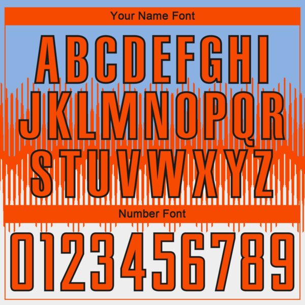 Custom Light Blue Orange Black-White Colombia Gradient Lines Sublimation Soccer Uniform Jersey