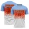 Custom Light Blue Orange Black-White Colombia Gradient Lines Sublimation Soccer Uniform Jersey