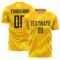 Custom Gold Black-Light Yellow Colombia Brush Stroke Sublimation Soccer Uniform Jersey