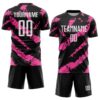 Custom Black White-Pink Colombia Brush Stroke Sublimation Soccer Uniform Jersey