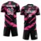 Custom Black White-Pink Colombia Brush Stroke Sublimation Soccer Uniform Jersey