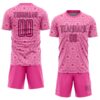 Custom Light Pink Pink-Black Colombia Geometric Interlocking Pattern Sublimation Soccer Uniform Jersey