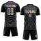 Custom Black Gradient-Steel Gray Colombia Geometric Interlocking Pattern Sublimation Soccer Uniform Jersey