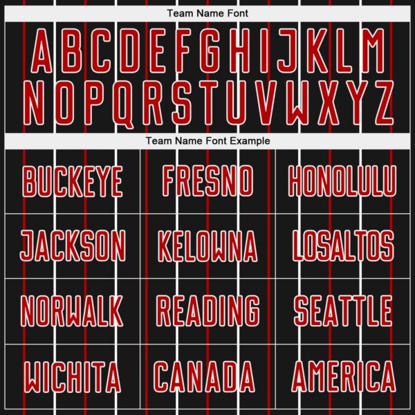 Custom Black Red-White France Vertical Pinstripe Sublimation Soccer Uniform Jersey