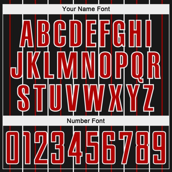 Custom Black Red-White France Vertical Pinstripe Sublimation Soccer Uniform Jersey