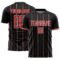 Custom Black Red-White France Vertical Pinstripe Sublimation Soccer Uniform Jersey