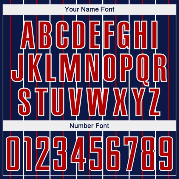 Custom Navy Red-White France Vertical Pinstripe Sublimation Soccer Uniform Jersey