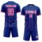 Custom Royal Pink-White France Vertical Pinstripe Sublimation Soccer Uniform Jersey