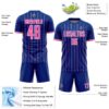 Custom Royal Pink-White France Vertical Pinstripe Sublimation Soccer Uniform Jersey