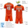 Custom Orange White-Black France Vertical Pinstripe Sublimation Soccer Uniform Jersey