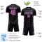 Custom Black Pink-Teal France Vertical Pinstripe Sublimation Soccer Uniform Jersey