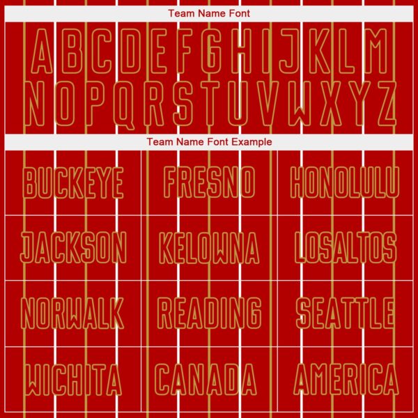 Custom Red Old Gold-White France Vertical Pinstripe Sublimation Soccer Uniform Jersey