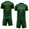 Custom Green Old Gold-Kelly Green France Speckle Sublimation Soccer Uniform Jersey