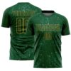 Custom Green Old Gold-Kelly Green France Speckle Sublimation Soccer Uniform Jersey