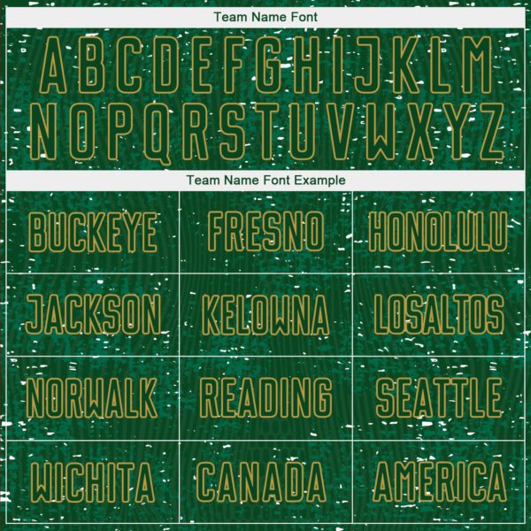 Custom Green Old Gold-Kelly Green France Speckle Sublimation Soccer Uniform Jersey