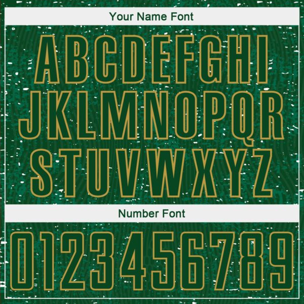 Custom Green Old Gold-Kelly Green France Speckle Sublimation Soccer Uniform Jersey