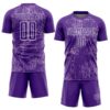 Custom Purple Light Purple-White France Speckle Sublimation Soccer Uniform Jersey