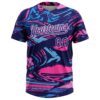 Custom Figure Purple Navy-Pink 3D Pattern Two-Button Unisex Softball Jersey