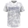 Custom White White-Navy 3D Pattern Two-Button Unisex Softball Jersey