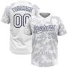 Custom White White-Navy 3D Pattern Two-Button Unisex Softball Jersey