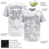 Custom White White-Navy 3D Pattern Two-Button Unisex Softball Jersey