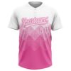 Custom Pink White 3D Pattern Gradient Square Shapes Two-Button Unisex Softball Jersey