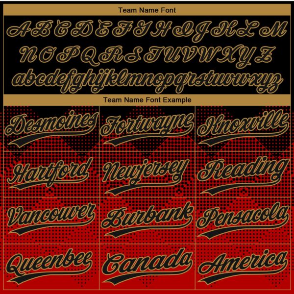 Custom Red Black-Old Gold 3D Pattern Gradient Square Shapes Two-Button Unisex Softball Jersey