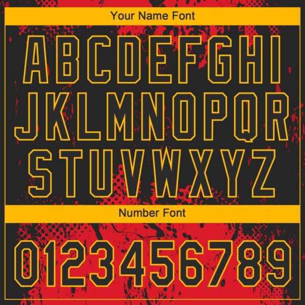 Custom Red Black-Gold 3D Pattern Two-Button Unisex Softball Jersey