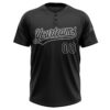 Custom Black Black-Gray Two-Button Unisex Softball Jersey