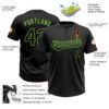 Custom Black Black-Neon Green Two-Button Unisex Softball Jersey