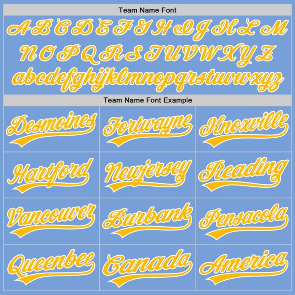 Custom Light Blue Gold-White Two-Button Unisex Softball Jersey