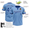 Custom Light Blue Royal-White Two-Button Unisex Softball Jersey