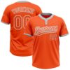 Custom Orange Orange-Gray Two-Button Unisex Softball Jersey