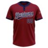 Custom Crimson Navy-White Two-Button Unisex Softball Jersey