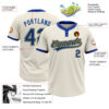 Custom Cream Royal-Gold Two-Button Unisex Softball Jersey