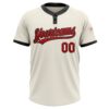 Custom Cream Red-Black Two-Button Unisex Softball Jersey