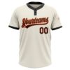 Custom Cream Black-Orange Two-Button Unisex Softball Jersey