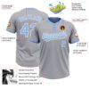 Custom Gray Light Blue-White Two-Button Unisex Softball Jersey