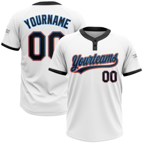 Softball0241_77592b69-63d0-4652-873f-24d4136d367d Custom White Black Powder Blue-Orange Two-Button Unisex Softball Jersey