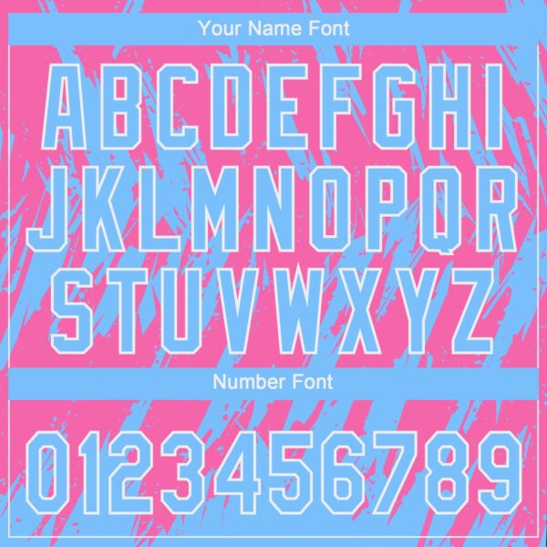 Custom Pink Powder Blue-White 3D Pattern Two-Button Unisex Softball Jersey