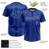 Custom Royal Royal-Navy 3D Pattern Two-Button Unisex Softball Jersey