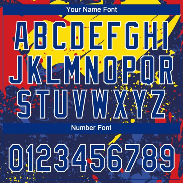 Custom Figure Royal Gold-Red 3D Pattern Two-Button Unisex Softball Jersey